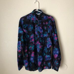 Vintage 90’s Patterned Western Button-Up